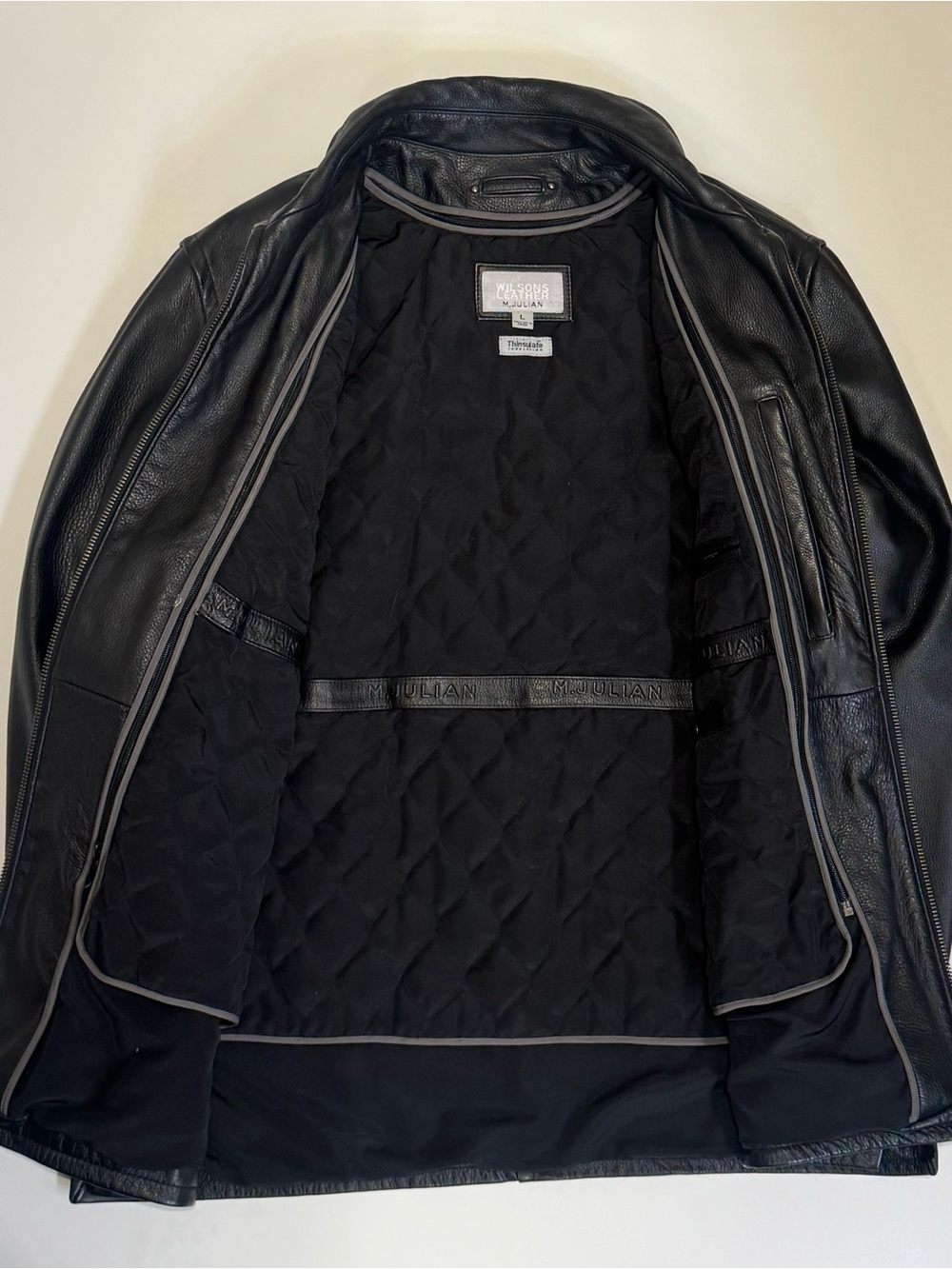 Wilsons Leather Black Zip-Front Bomber Jacket - Picture 4 of 10